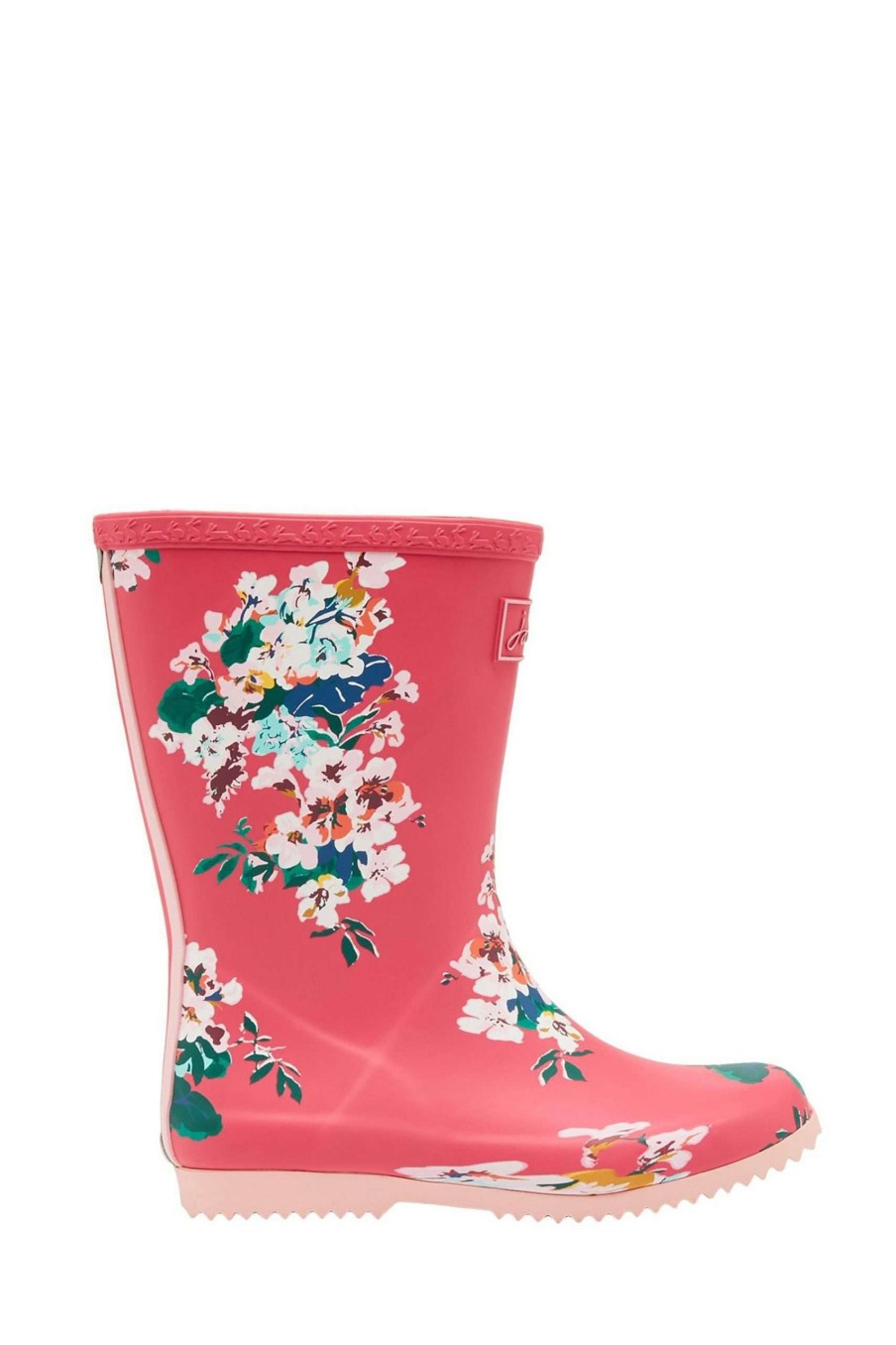 Accessories * | Joules Pink Roll Up Flexible Printed Wellies Discount