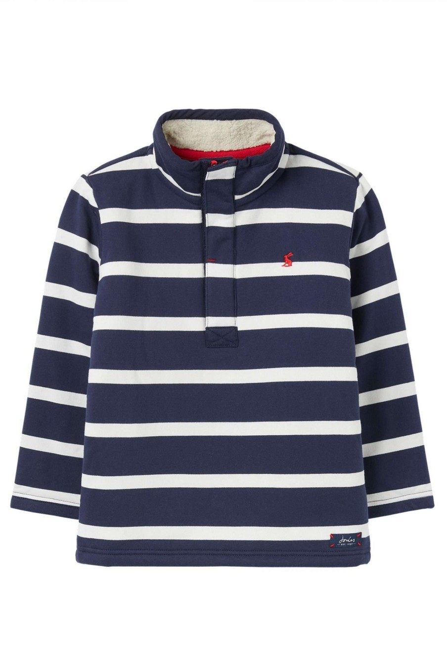 Apparel * | Joules Blue Winter Dale Fleece Lined Overhead Sweatshirt Hot Selling