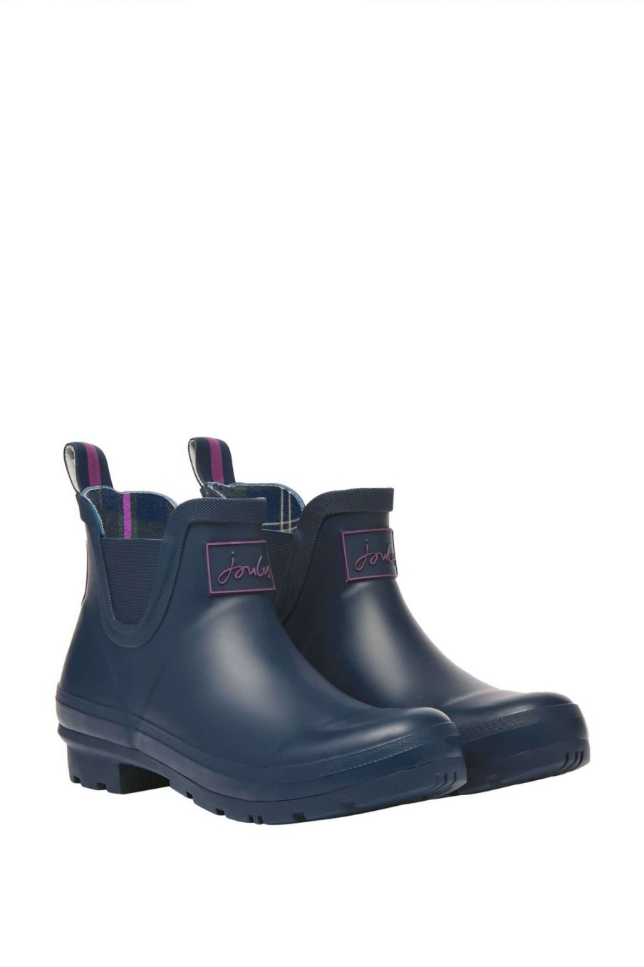 Accessories * | Joules Blue Short Height Printed Wellies 100% Guarantee