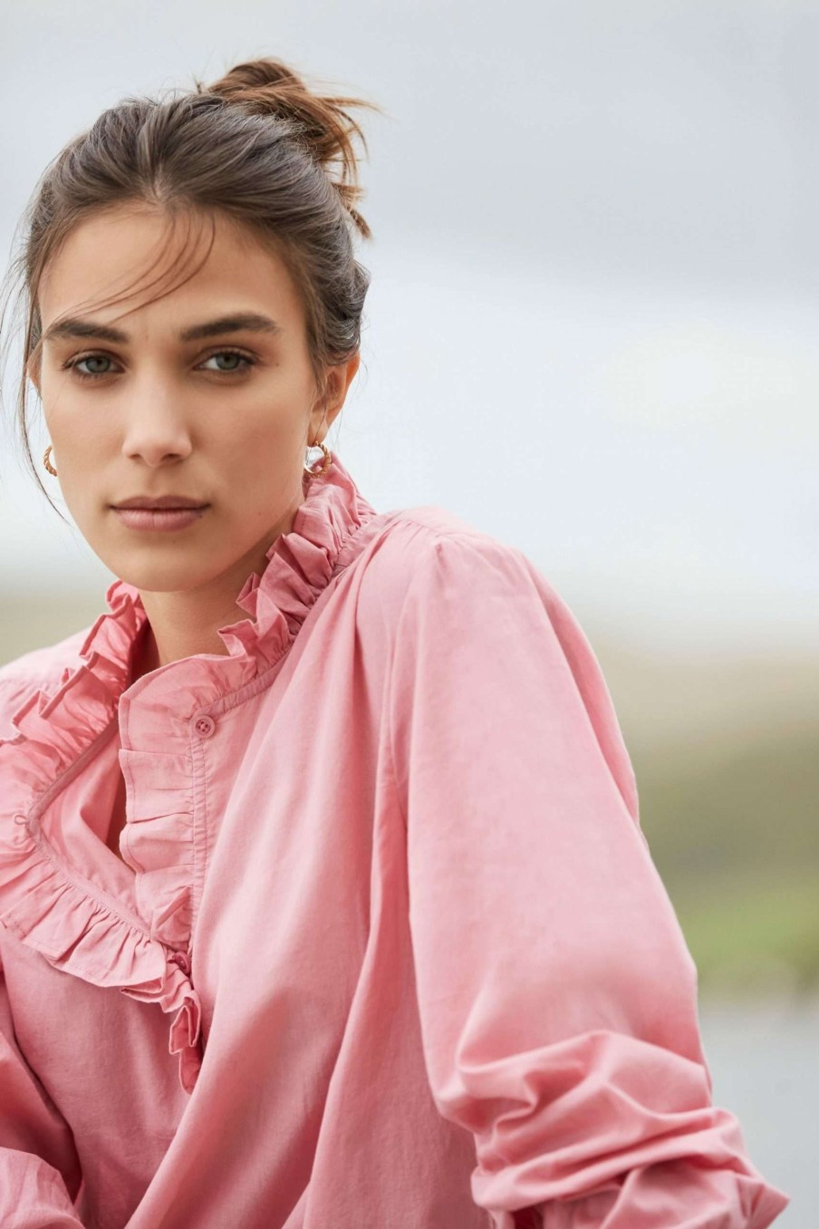 Apparel * | Joules Pink Melanie Cotton Voile Frill Blouse Online Store